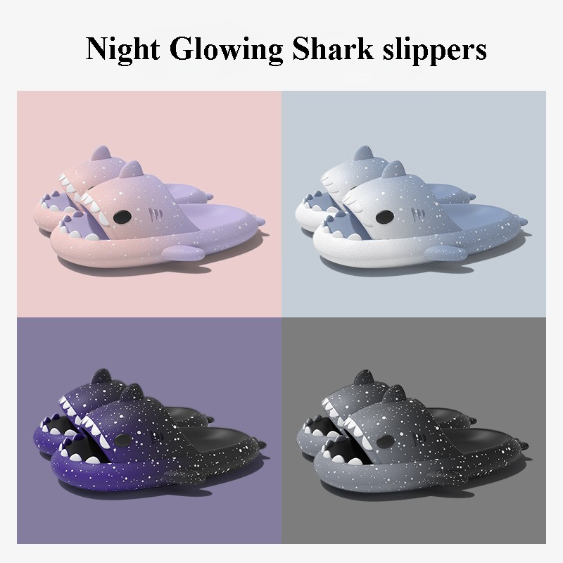 Men'S Shoes Slip On - Cute Cartoon Shark Slippers For Women
