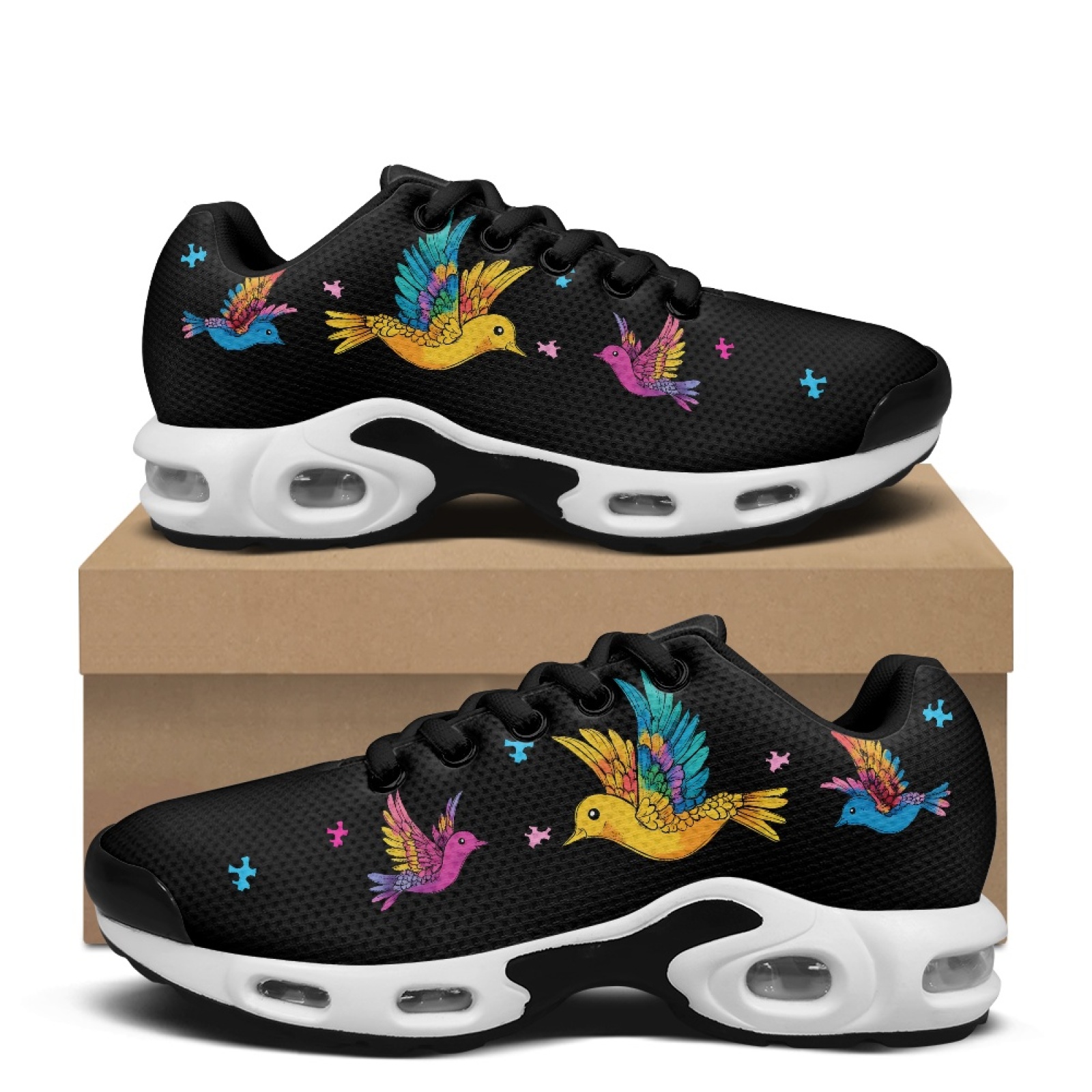 Men Shoes Quotes - PENSTROLL Colorful Birds Quote Comfort Air