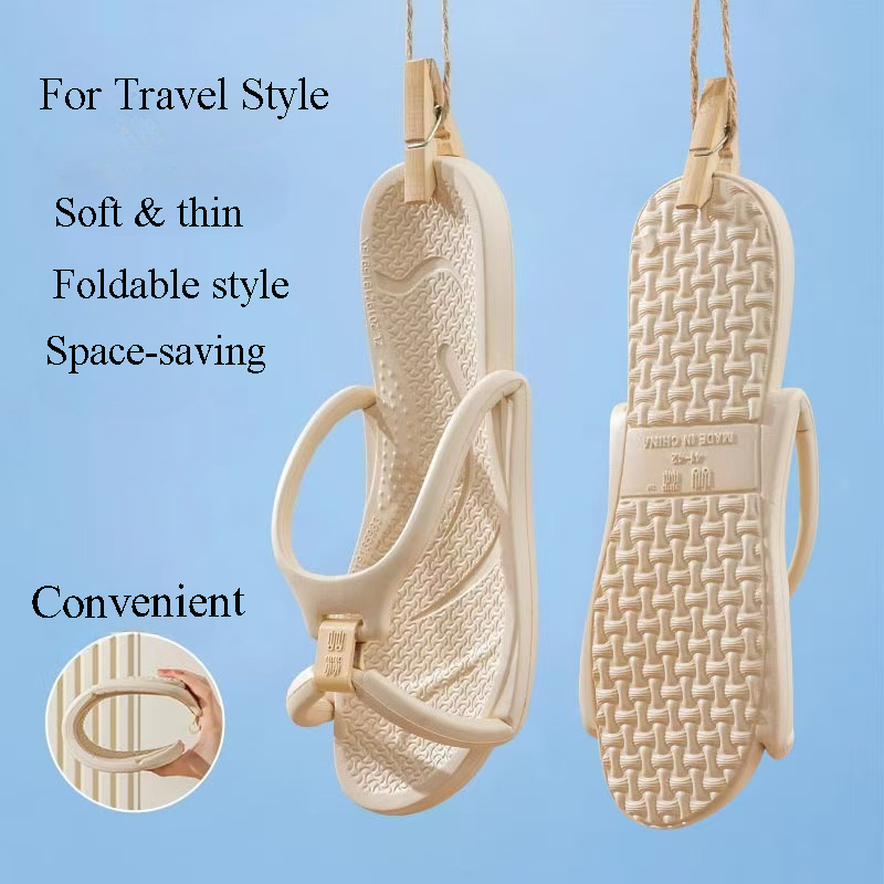 Men'S Shoes Slip On - Foldable Travel Slippers Unisex EVA Flip