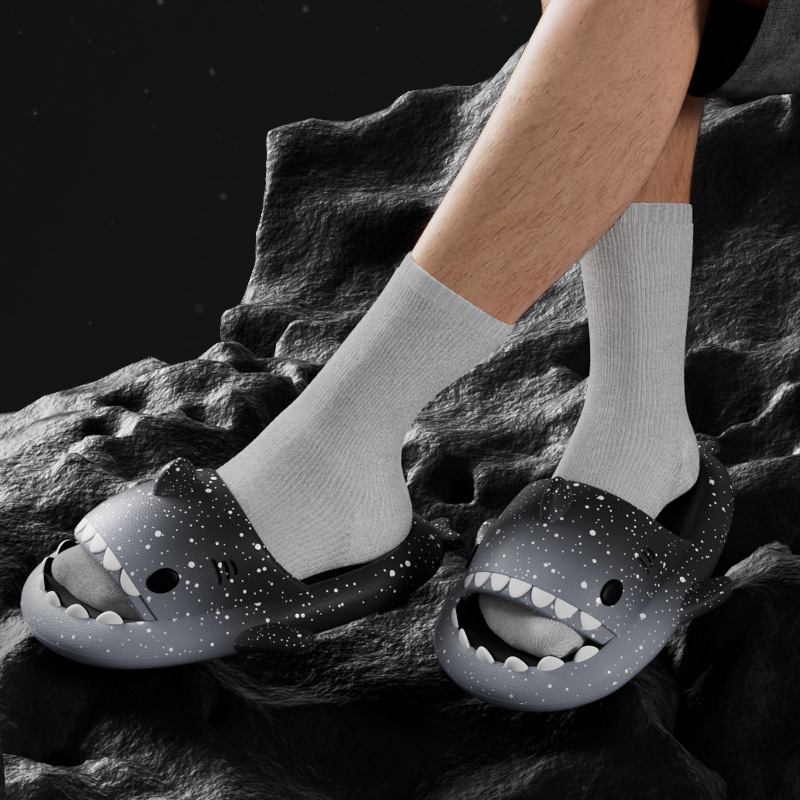 Cute Cartoon Shark Slippers Fo - Men'S Shoes Slip On 评论和价格